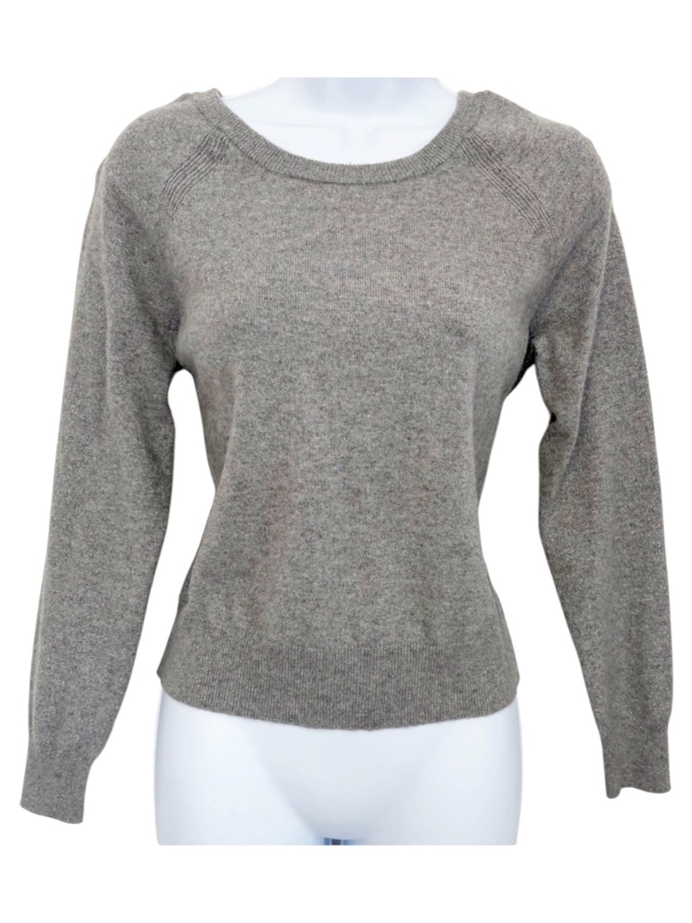 BANANA REPUBLIC Italian Yarn Wool Cashmere Metallic Gray Sweater Small